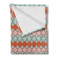 thumbnail image 2 of Quatrefoil Soft Flannel Fleece Throw Blanket, Colorful Folkloric Eastern Pattern Tracery Illustration with Modern Edges, Cozy Plush for Indoor and Outdoor Use, 50" x 60", Multicolor, by Ambesonne, 2 of 5