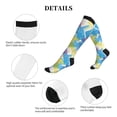 thumbnail image 6 of Socks Calf Pressure Socks Breathable Moisture Absorbent 11.8in×7.9in Full Print Designed For Hiking Walking Sports Aliceblue Tie-Dye Background Rainbow Colors (2) 3 Black, 6 of 8