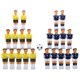 thumbnail image 1 of 22 piezas de mesa de futbolín para hombre, para jugadores de fútbol, color amarillo y azul real, con pelota azul amarillo, 1 of 5