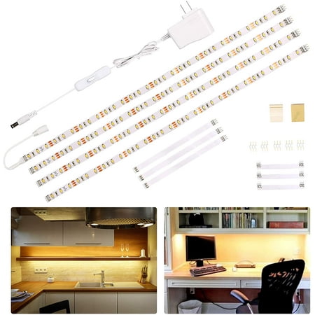 

Under Cabinet Lighting Kit Flexible LED Strip Lights Bar Under Counter Lights for Kitchen Cupboard Desk Monitor Back Shelf 6.6 Feet Tape Light Set ETL Listed 120 LEDs 1100lm 2700K WarmWhite