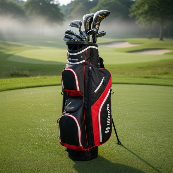 Topcobe Golf Cart Bag with 14 Way Top Dividers, Lightweight Golf Bag for Men, Golf Bags, Multiple Pockets, Red