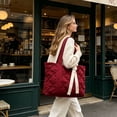 thumbnail image 4 of YiJuHui Quilted Down Shoulder Bag for Women, Large Capacity Tote Bag, Lightweight Nylon Work Purse, Commuter Laptop Bag, Casual Everyday Shoulder Bag with Zipper Pocket, 4 of 6