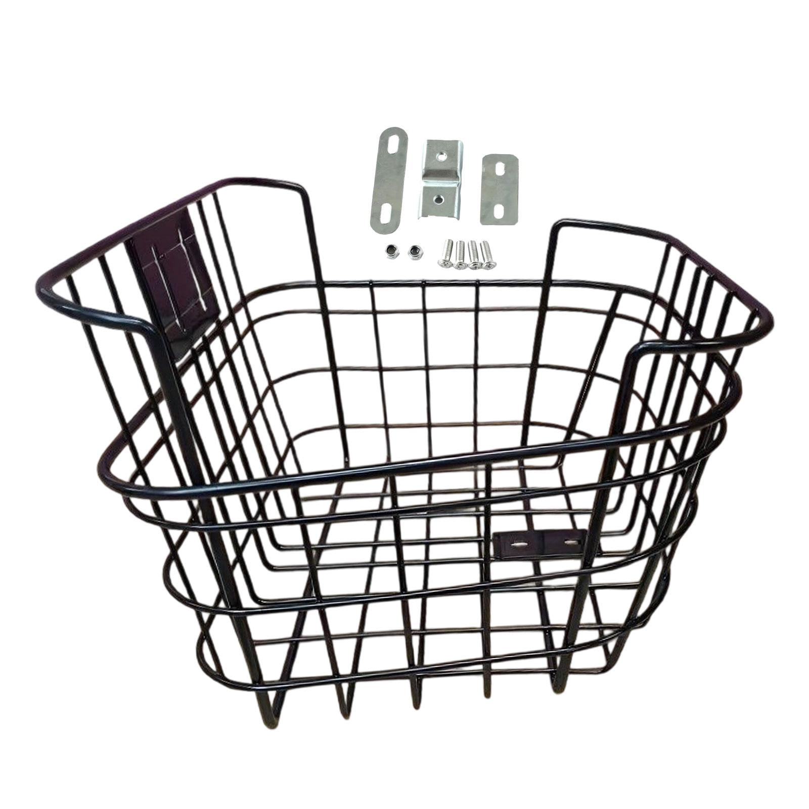 DimyFew Bike Basket Aluminum Alloy Metal Wire Bicycle Cargo Rack Electric Bike Front And