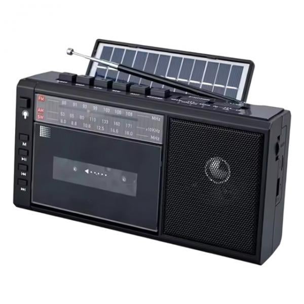 Bunblic Lecteur de Cassettes Audio Design Rétro Radio AM FM pour la Maison Intérieur Extérieur Voyage Noir