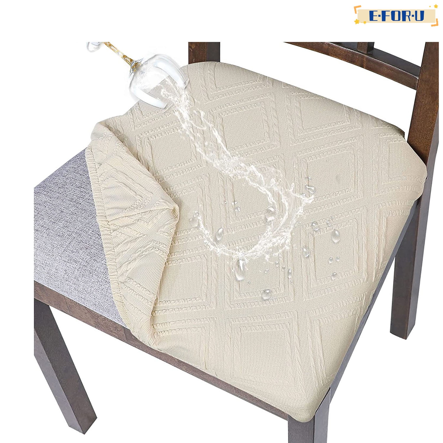 Seat Covers for Dining Chairs, 4 Pack Water Repellent Jacquard