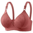 thumbnail image 2 of Delliss Women's Stylish Wireless T-Shirt Bra Classic Daily Bras Red 42, 2 of 3