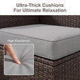 thumbnail image 4 of Lofka 6-Piece Outdoor Patio Furniture Set, L-Shape PE Rattan Modular Sectional with Thick All-Weather Cushions, Removable Covers, for Deck, 4 of 10