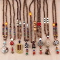 thumbnail image 3 of K-KED Ethnic Style Retro Long Wooden Sweater Chain Bodhi Pendant Wooden Bead Necklace-07, 3 of 6