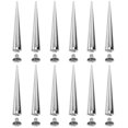 thumbnail image 1 of Vett 10pcs Solid Punk Bullet Large Spikes Metal Leather Rivets DIY Silver Cone Studs, 1 of 3