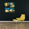 thumbnail image 3 of Sea Wave Water Wall Art Canvas Prints Bathroom Décor 4 Panels Ocean Waves Pictures with Sunset Blue Seascape Artwork for Living Room Bedroom 16"x16", 3 of 5