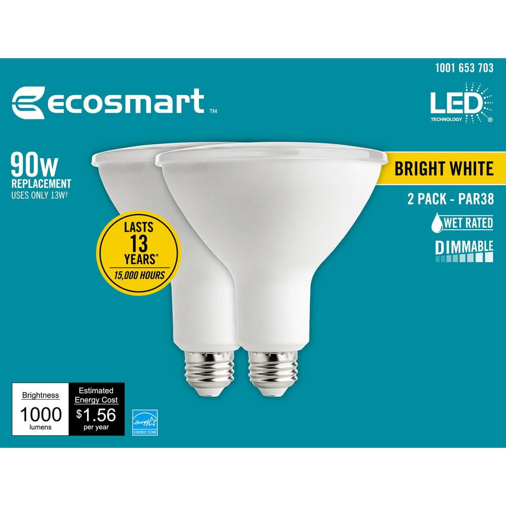PAR38 LED Light Bulb Dimmable Basics 90 Watt Equivalent 2-Pack Daylight