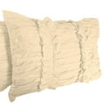 thumbnail image 3 of 2 Piece Ruched Ruffle Pattern Solid Ivory Pillow Shams, (Standard 20X26 Pillow Cover), 100% Egyptian Cotton, 800 Thread Count, Standard Size, 3 of 3