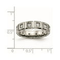 thumbnail image 6 of Chisel Titanium Brushed and Polished with CZ 5mm Grooved Band, 6 of 7