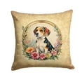 thumbnail image 2 of Beagle and Flowers Fabric Decorative Pillow 14 in x 14 in, 2 of 2
