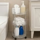 thumbnail image 2 of Carrito de almacenamiento redondo con ruedas de 3 niveles, organizador de plástico transparente para cocina, baño y sala de estar, estante multicapa con ruedas, carrito portátil para un almacenamient, 2 of 6