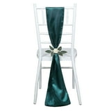 Efavormart 5pcs Peacock Teal SATIN Chair Sashes Tie Bows for Wedding ...