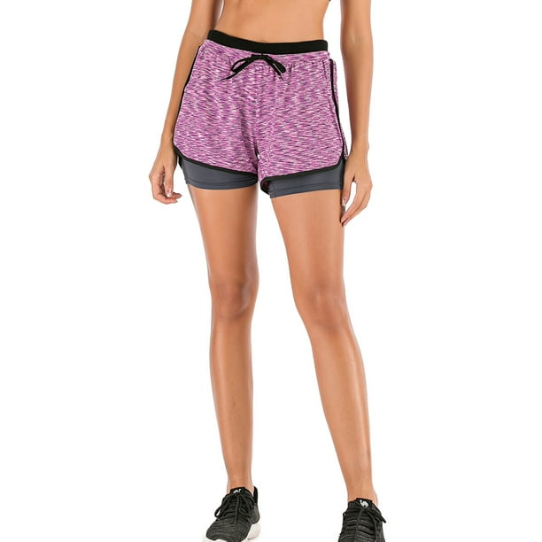 SAYFUT Women's Performance Double layer Running Shorts Workout Sports Yoga  Shorts Tights Pants - Walmart.com