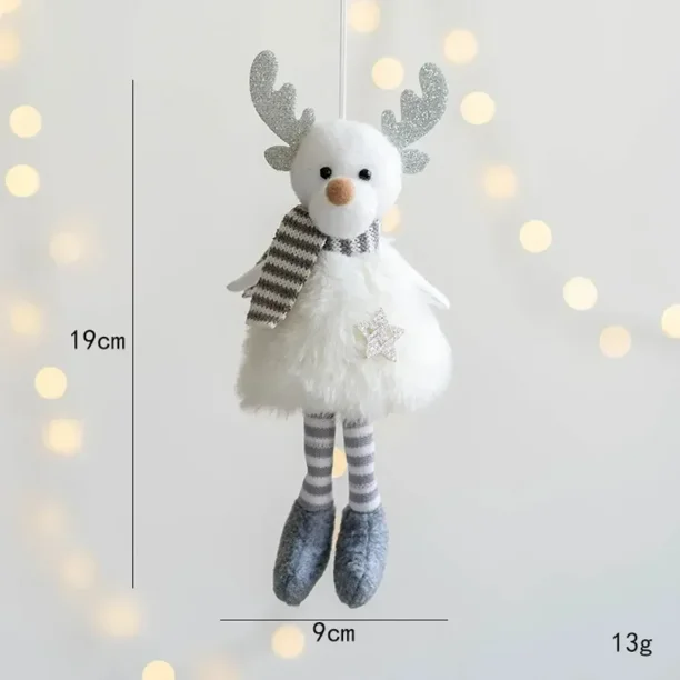 Christmas Wearing Scarf Angel Girl Pendant xMAS Tree Accessories Supplies Decoration Cute Handmade Plush Elf Toy Home Decor