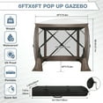 thumbnail image 4 of COBIZI 8x8 Pop up Gazebo Tent, Ez up Waterproof Screen Tent Screen House, Portable Outdoor Canopy Sun Shelter with Carry Bag & Ground Stakes for Camping, Garden and Picnics, Brown, 4 of 6