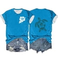 thumbnail image 1 of Blouses pour Femmes, Mode Océan Imprimé Confort Col Rond Manches Courtes, 1 of 2