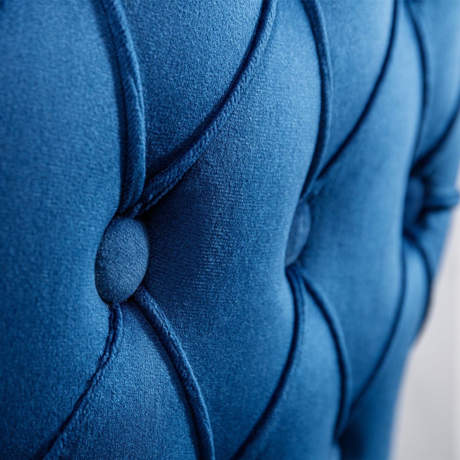 27" Padded Bar Stools, Tufted Velvet Upholstered Wing-Back Barstools with Nailhead Trim, Footrest and Solid Wood Legs, Comfy Button Tufted Counter Height Chairs Kitchen Chairs (Blue,Set of 6)