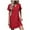 Red, variant on Efsteb Dresses for Women 2025 V-Neck Loose Dress Short Sleeve Casual Sundresses Comfy Fashion Classic Solid Color Loose Sundresses for Women (Navy,S)