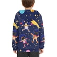 thumbnail image 4 of Xoenoiee Kids Hoodies Pullover Hoodies Hooded Sweatshirt with Front Kangaroo Pocket Fall Winter Tops Long Sleeve Hoodies Fall Winter Clothes for Workout Travel, Star Astronaut Dog Pattern, S, 4 of 7