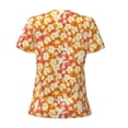 thumbnail image 4 of Naloa Orchids Flowers Print T-Shirts Short Sleeve V Neck Tees for Women Fashion Tops Trendy Lightweight Soft Casual Summer Outfits Clothes, 4 of 5
