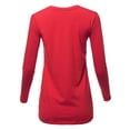 thumbnail image 3 of A2Y Women's Basic Solid Soft Cotton Long Sleeve Crew Neck Top Shirts Ruby XL, 3 of 3