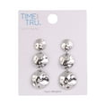 thumbnail image 2 of Time and Tru Women's Silver-Tone Wavy Textured Metal Triple Drop Earrings, 2 of 2