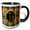 Black/White, variant on 3drose, Elegant Faux Gold and Wood Grain Monogram Letter D, 11oz Two-tone Yellow Mug