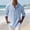 c01Blue, variant on USNSM (S-5XL) Men's Big and Tall Shirts Long Sleeve Button Down Henley Shirts Cotton Linen Plus Size Band Collar Solid Color Beach Shirt Blue XXL