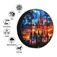 thumbnail image 4 of Fuzoiu Magical Stained Glass Castle Print Universal Spare Tire Cover with Buckle Strap, Waterproof Wheel Covers for Jeep, Trailer, RV, Truck and All Car-16 inch, 4 of 6