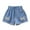 Blue-4, variant on Girls Jean Shorts Summer Casual Denim Shorts Cute Bow Elastic Waist Boyshorts Fashion Beach Short Pants, Blue, 5-6 Years