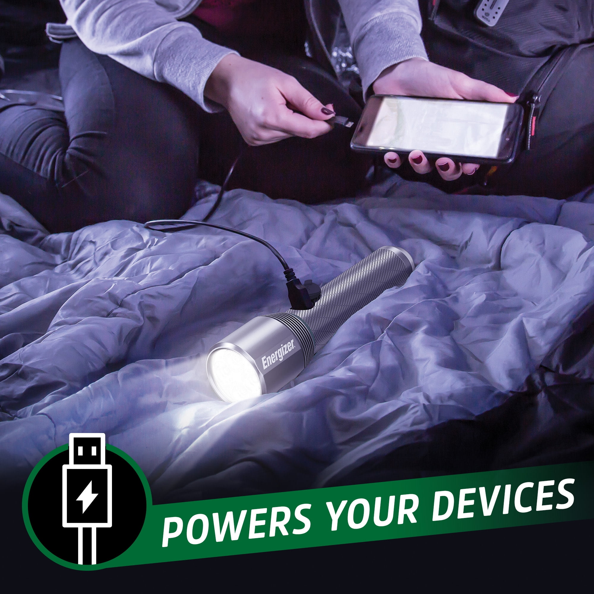 Energizer Metal Rechargeable LED Flashlight with USB Charging Port, 2000 Lumen