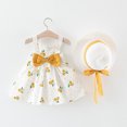 thumbnail image 5 of Hiijoy Girls Summer Outfits Cherry Print Bow Sleeveless Dress with Hat, Sizes 3-6M, 5 of 8