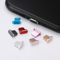 thumbnail image 3 of 2pcs Universal Dustproof Cover Aluminium Alloy Dock Port Cap Anti Dust Plug Metal Stopper GOLD, 3 of 8