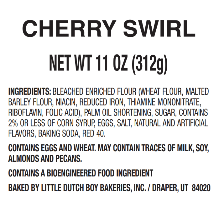 Little Dutch Boy Bakery Cherry Swirl Gourmet Cookie Tin, 11 oz, Approx. 27 Ct