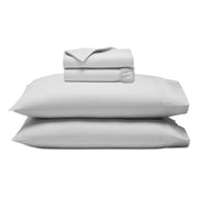 Superior Cotton Blend 600 Thread Count Embroidered Sheet Set, Queen, Light Grey