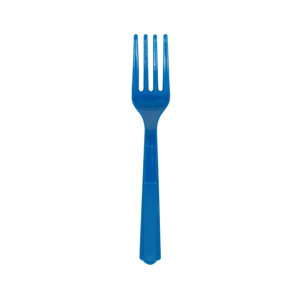 Way To Celebrate Plastic Forks, Electric Blue, 24ct