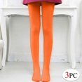 thumbnail image 2 of Ersazi 3Pc Stocking Women'S All Age Thin Velvet Dance Socks Base Socks White Pantyhose Orange M, 2 of 6