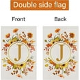 thumbnail image 6 of Monogram Letter J Fall Initial Garden Flag 12x18 Double Sided Burlap, Small Vertical Welcome Floral Sunflower Family Last Name Flag Outdoor Outside Decoration (ONLY FLAG), 6 of 6