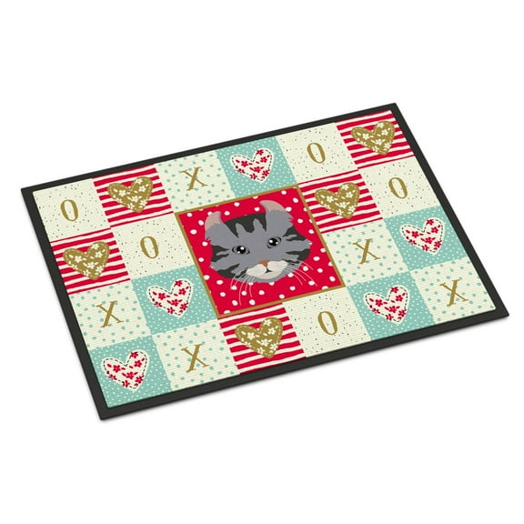 Carolines Treasures CK5080JMAT American Curl Cat Love Door Mat Indoor Rug or Outdoor Welcome Mat 24x36 Doormat 36"L x