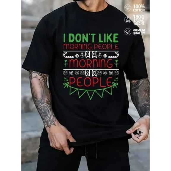 Morning People T-Shirt funny t shirts t-shirts men summer 2025 limited edition black New spring and fall printed T-shirts, fashionable and trendy Comfortable activewear, perfect for gifts For summer