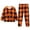 F27-Orange, variant on FYDUU Toddler Kids Boys Girls Plaid Pajamas Fall Winter Long Sleeve Top and Pants Snug Fit Soft Sleepwear Loungewear 2 Piece Set 2-3 Years