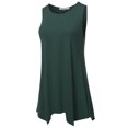 thumbnail image 2 of SSOULM INCH & FIT Women's Round Neck Sleeveless Asymmetrical Hem Tunic Tank Top. Made in U.S.A, 2 of 4