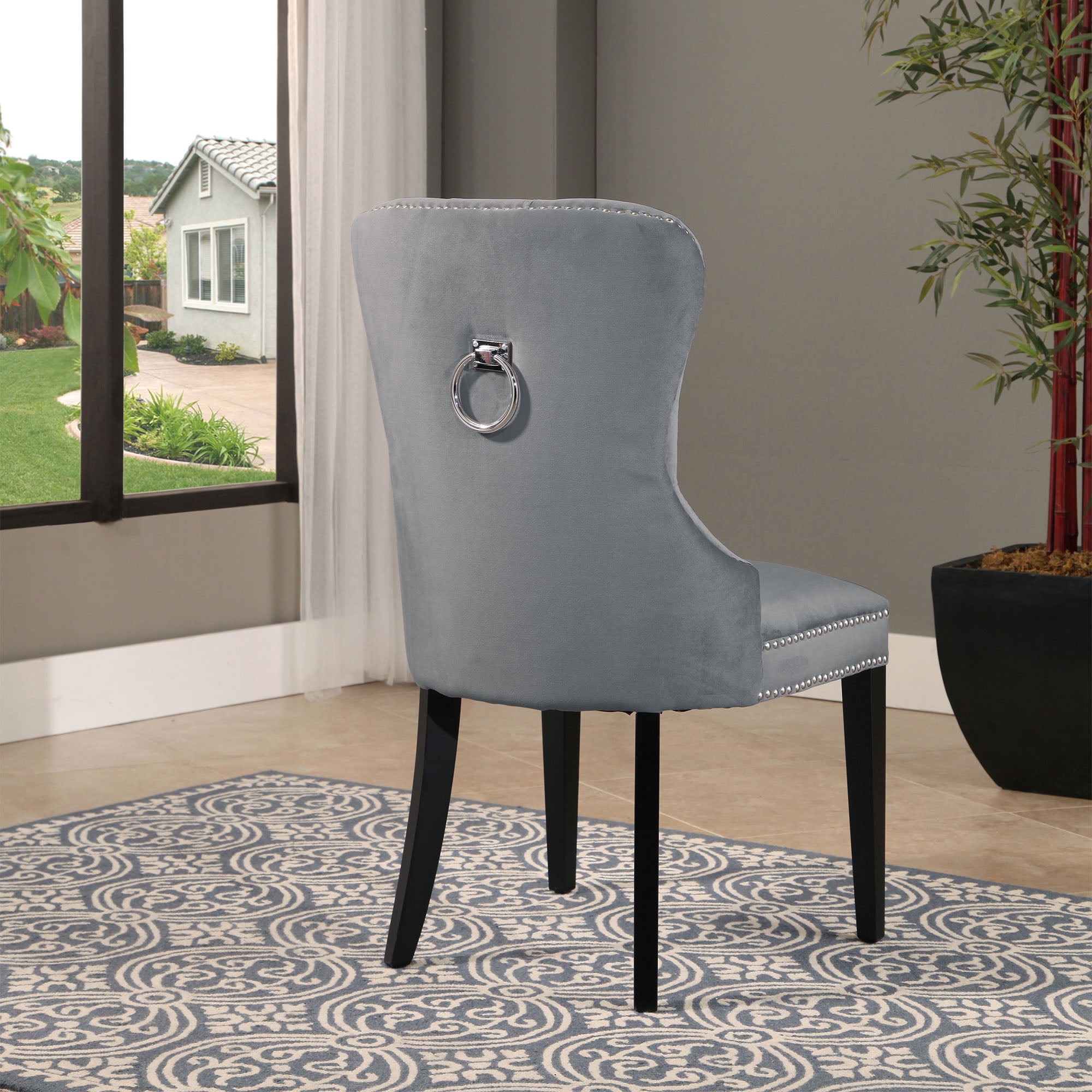 Devon Claire Roman Tufted Dining Chair Gray