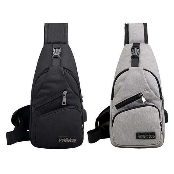 Segolike 2x Shoulder Bag, Men's Chest , Crossbody, Backpack, , With USB Charging Port, Men