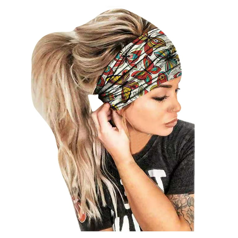 Labakihah headbands for women Women Print Headband Elastic Head Wrap Hair  Band Bandana Headband Multicolor 