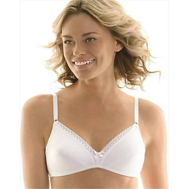 Hanes Women`s 100 Cotton Lined Wire Free Bras - Best-Seller, 34A,  White/White 